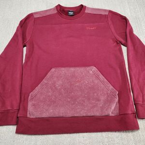 Y2K Oakley Sweatshirt Men M Crewneck Kangaroo Pocket French Terry Essential Red